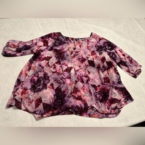 Jennifer Lopez Vibrant Purple Rose Blouse